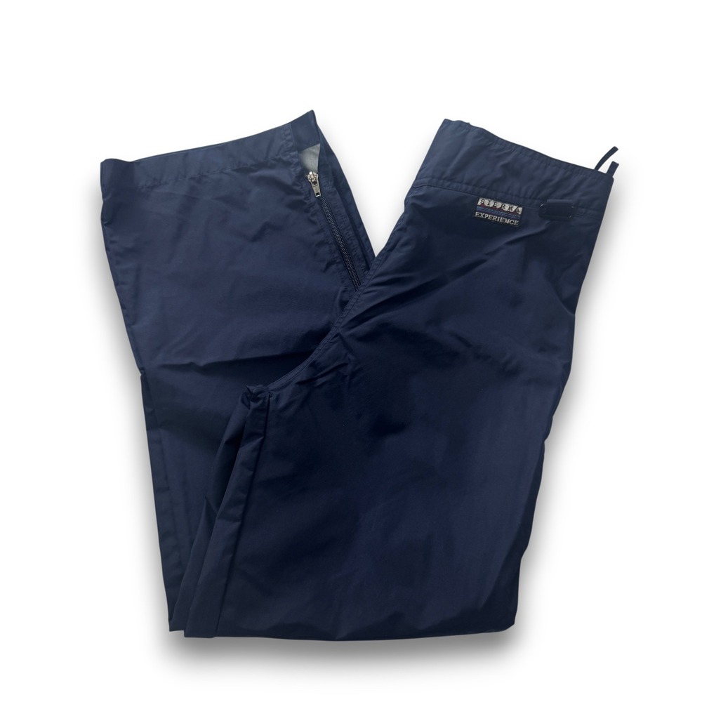 Sierra Experience Youth XL Navy Blue Full Side Zip Rain Pants Nylon Hiking Shell
